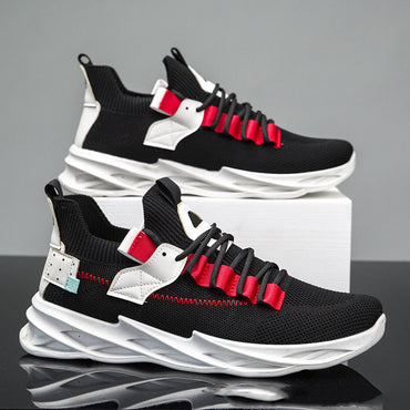 Celonox Black Knit & Red Accent Sculptural Runners