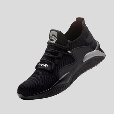 Celonox Black Knit & Green Suede Slip-On Runners