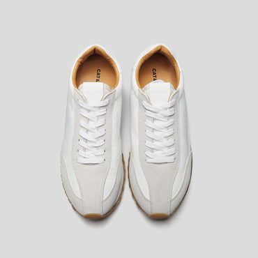Celonox White & Gray Suede Classic Sneakers