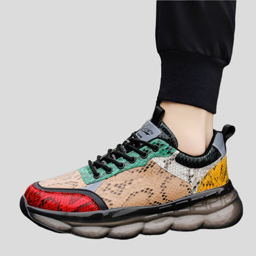 Celonox Multicolor Snakeskin Bubble-Sole Sneakers